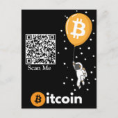Bitcoin Astronaut naar de maan - BTC QR-code Crypt Briefkaart (Voorkant)