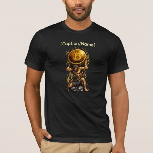 Bitcoin Atlas T-Shirt with Custom Caption or Name (Voorkant)