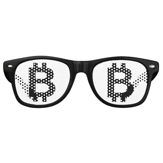 Bitcoin B Bold Party Retro Zonnebril (Voorkant)