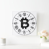 Bitcoin B Bold Roman Numeral Wall klok (Huis)