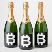 Bitcoin B Cool Mousserende Wijn Label Sparkling Wijnetiket (Flessen)