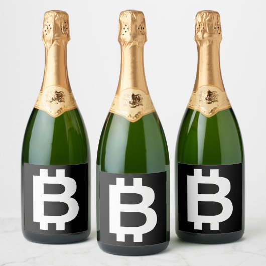 Bitcoin B Cool Mousserende Wijn Label Sparkling Wijnetiket (Flessen)