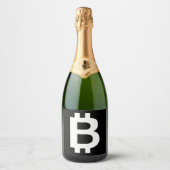 Bitcoin B Cool Mousserende Wijn Label Sparkling Wijnetiket (Voorkant)