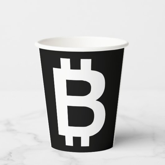 Bitcoin B Cool Paper Cups Papieren Bekers (Voorkant)