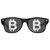 Bitcoin B Cool Party Retro Zonnebril (Voorkant)