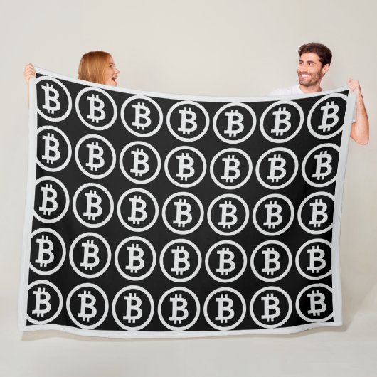 Bitcoin B Dollar Teken Crypto Fleece Deken (In situ)