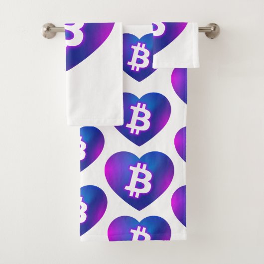 Bitcoin B in het hart Bad Handdoek (Insitu)