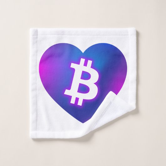 Bitcoin B in het hart Bad Handdoek (Wasdoekje)