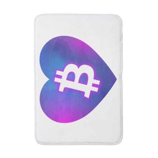 Bitcoin B in het hart Badmat (Voorkant Verticaal)