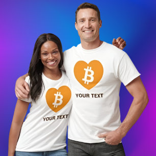 Bitcoin B in Oranje hart T-shirt
