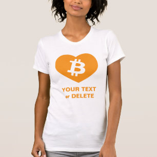 Bitcoin B in Oranje Hart Vrouwen Slim Fit T-shirt