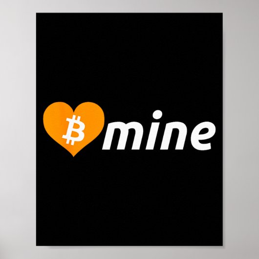 Bitcoin B Mijnafval Cryptovaluta Valentijnsdag Btc Poster (Voorkant)
