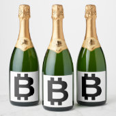 Bitcoin B Vet Mousserende Wijn Label Sparkling Wijnetiket (Flessen)