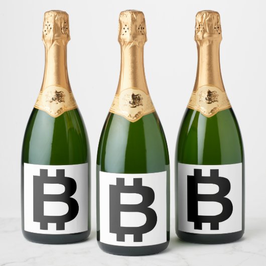 Bitcoin B Vet Mousserende Wijn Label Sparkling Wijnetiket (Flessen)