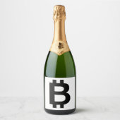 Bitcoin B Vet Mousserende Wijn Label Sparkling Wijnetiket (Voorkant)