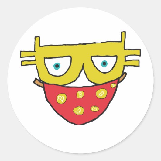 Bitcoin Bandit Ronde Sticker (Voorkant)