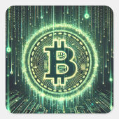 Bitcoin becoming the real matrix? vierkante sticker (Voorkant)