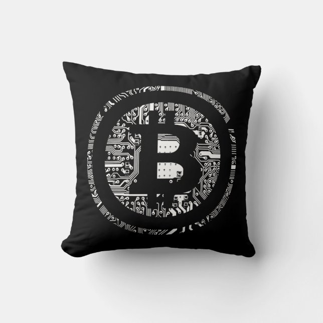 Bitcoin Black Kussen (Voorkant)