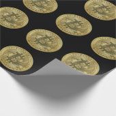 Bitcoin Black Wrapping Paper Cadeaupapier (Hoek)