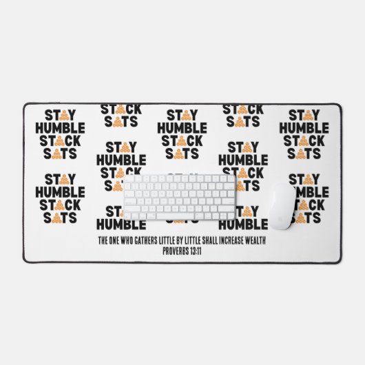 Bitcoin BLIJF NEDERIG STACK SATS Crypto Bureaumat (Keyboard & Muis)