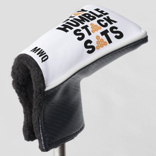 Bitcoin BLIJF NEDERIG STACK SATS Crypto Golfheadcover (3/4 voorkant)