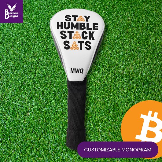 Bitcoin BLIJF NEDERIG STACK SATS Crypto Golfheadcover