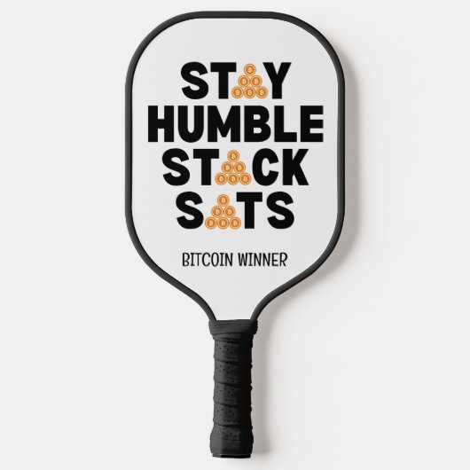 Bitcoin BLIJF NEDERIG STACK SATS Crypto Pickleball Paddle (Achterkant)
