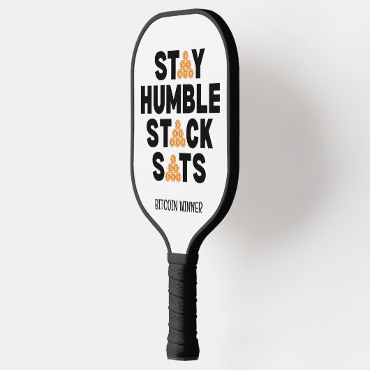 Bitcoin BLIJF NEDERIG STACK SATS Crypto Pickleball Paddle (Links)