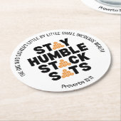 Bitcoin BLIJF NEDERIG STACK SATS Crypto Ronde Kartonnen Onderzetter (Gebogen)