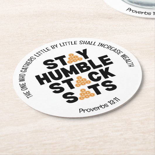 Bitcoin BLIJF NEDERIG STACK SATS Crypto Ronde Kartonnen Onderzetter (Gebogen)