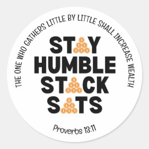 Bitcoin BLIJF NEDERIG STACK SATS Crypto Ronde Sticker