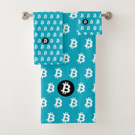 Bitcoin Blue Bad Handdoek (Insitu)