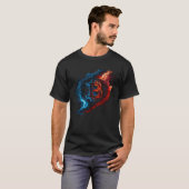 Bitcoin Blue Flames BTC Coin Crypto  Crypto T-shirt (Voorkant volledig)