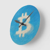 Bitcoin Blue Sky (Oil, Style: 1) Ronde Klok (Hoek)