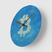 Bitcoin Blue Sky (Oil, Style: 2) Ronde Klok (Hoek)