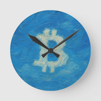 Bitcoin Blue Sky (Oil, Style: 2) Ronde Klok