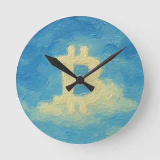 Bitcoin Blue Sky (Oil, Style: 4) Ronde Klok