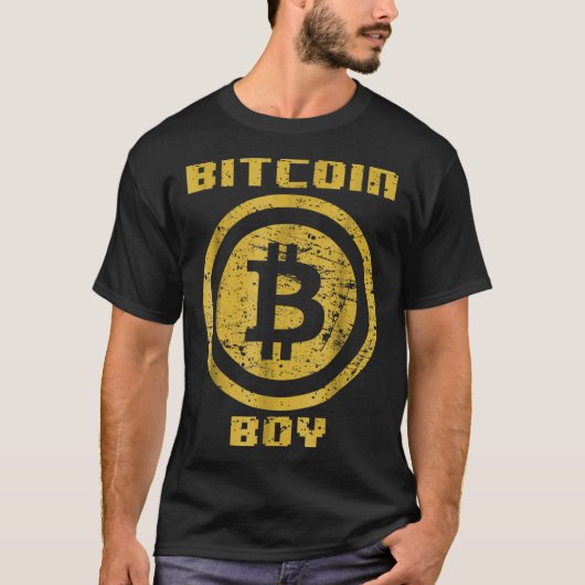 Bitcoin Boy Crypto Grunge Ontwerp T-shirt (Voorkant)