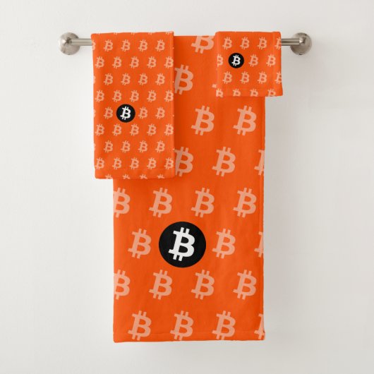 Bitcoin Bright Orange (Style 2) Bad Handdoek (Insitu)
