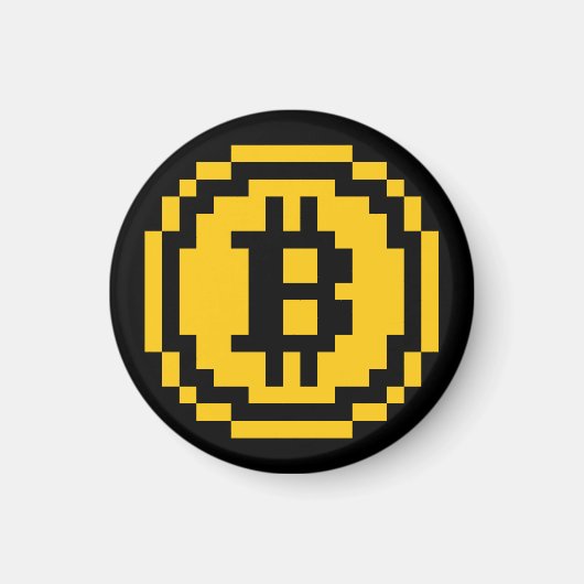 Bitcoin BTC 8-Bit Logo | Magneet (Voorkant)