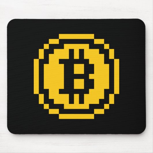 Bitcoin BTC 8-Bit Logo | Muismat (Voorkant)