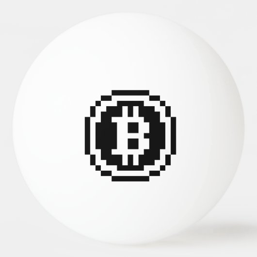Bitcoin BTC 8-Bit Logo | Ping Pong Bal Pingpongbal (Voorkant)