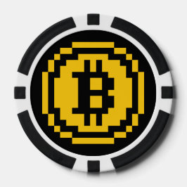 Bitcoin BTC 8-Bit Logo | Pokerfiches Poker Chips