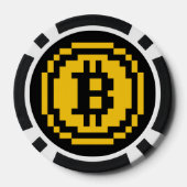 Bitcoin BTC 8-Bit Logo | Pokerfiches Poker Chips (Achterkant)