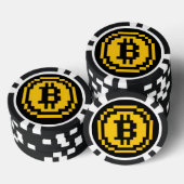 Bitcoin BTC 8-Bit Logo | Pokerfiches Poker Chips (Opstapeling)