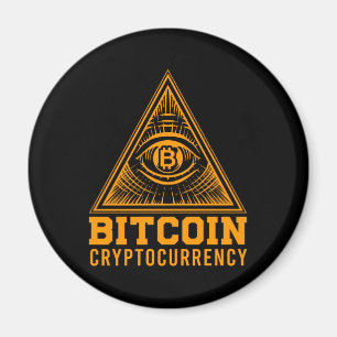 Bitcoin BTC All Seing Eye Crypto Illuminati Gift Magneet
