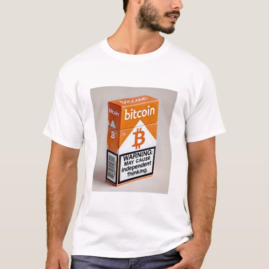 Bitcoin BTC Crypto Grappige Sigaret Pakket T-shirt (Voorkant)