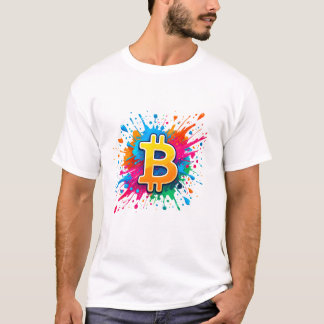 Bitcoin BTC Cryptocurrency logo Color Splash T-shirt