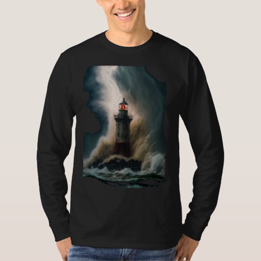 Bitcoin BTC Lighthouse Nautical Hard Money Ocean L T-shirt (Voorkant)