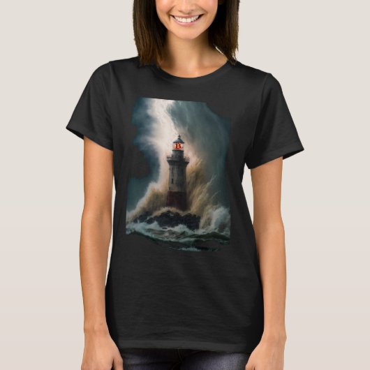Bitcoin BTC Lighthouse Nautical Hard Money Ocean L T-shirt (Voorkant)